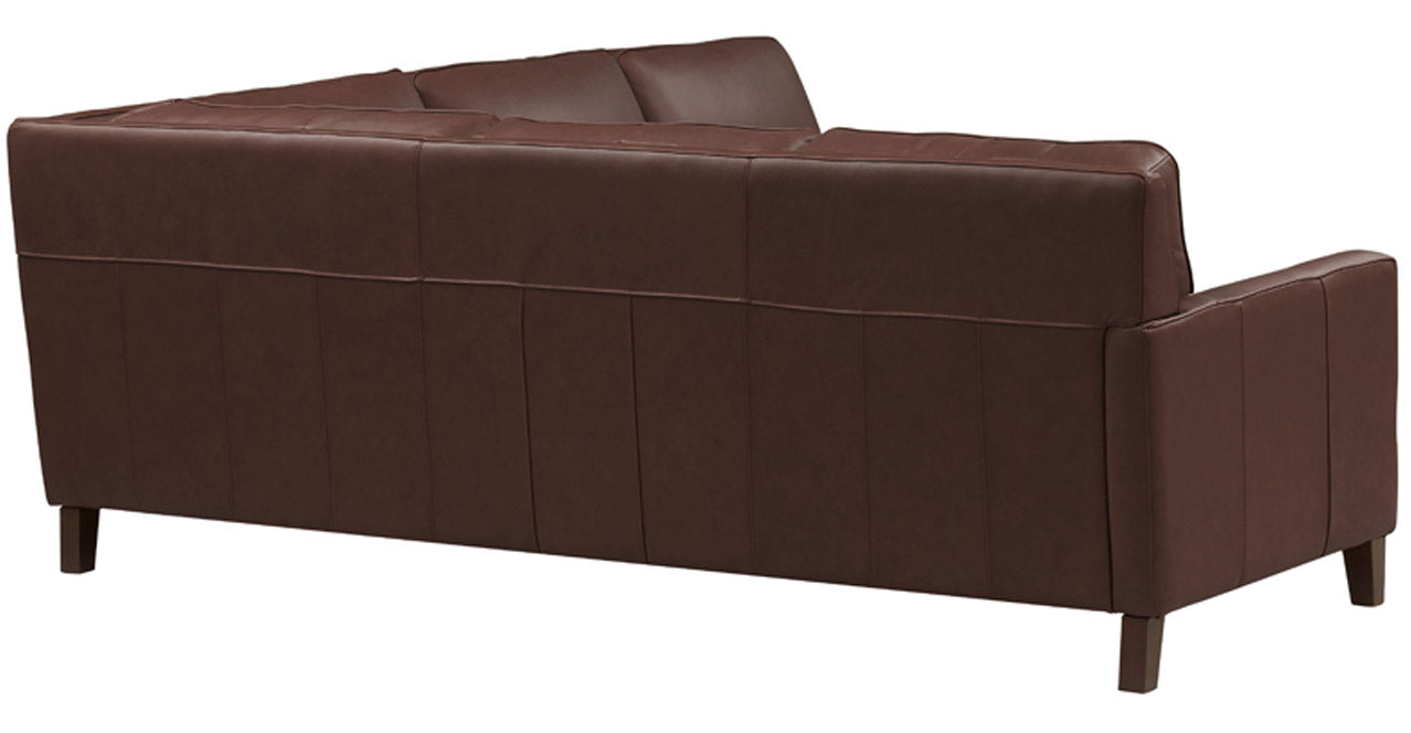 Ashby Leather Sectional Collection, Caramel Brown